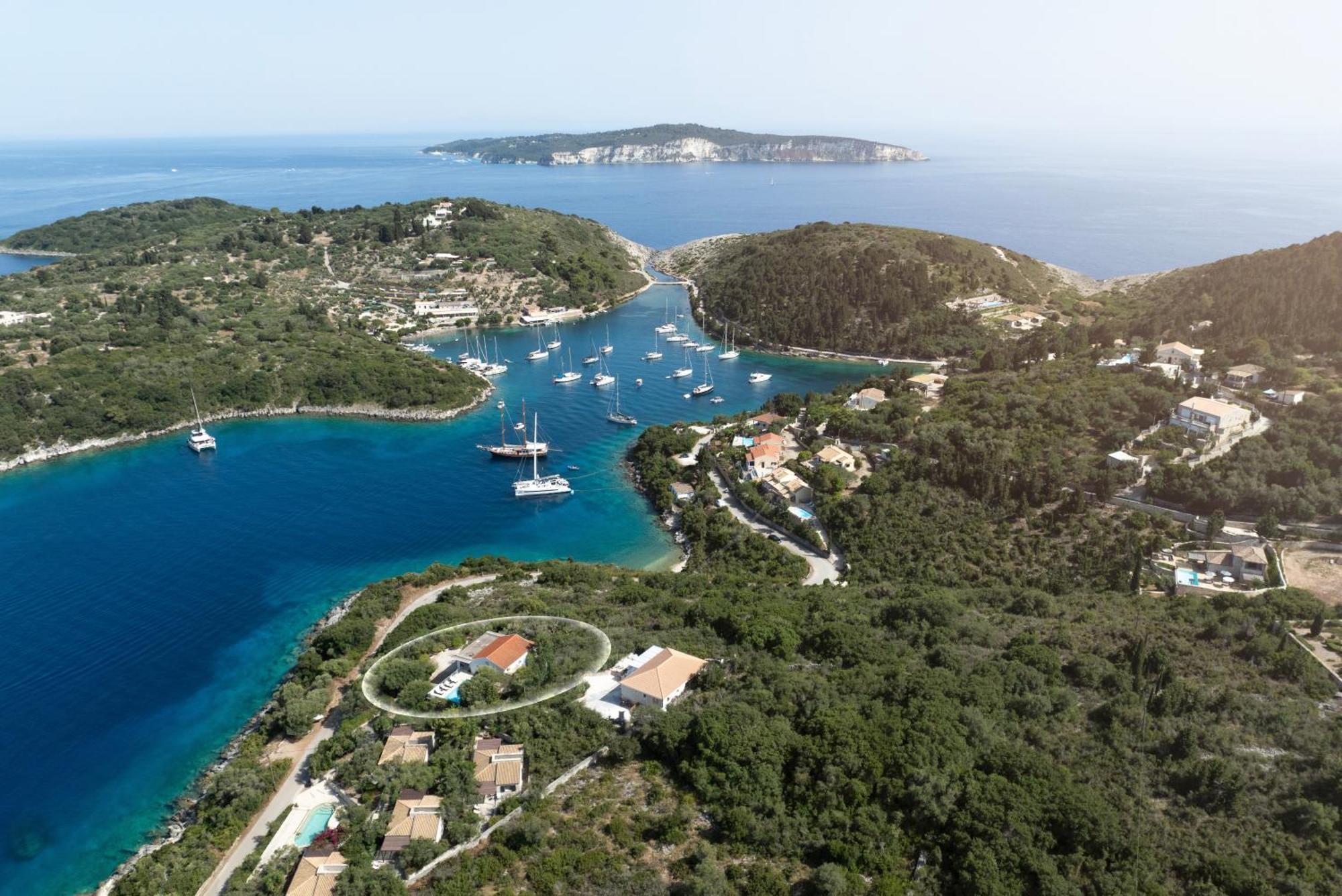 فيلا Lioniskari Seaviews - Paxoi'S Private Pool Oasis Porto Ozias المظهر الخارجي الصورة