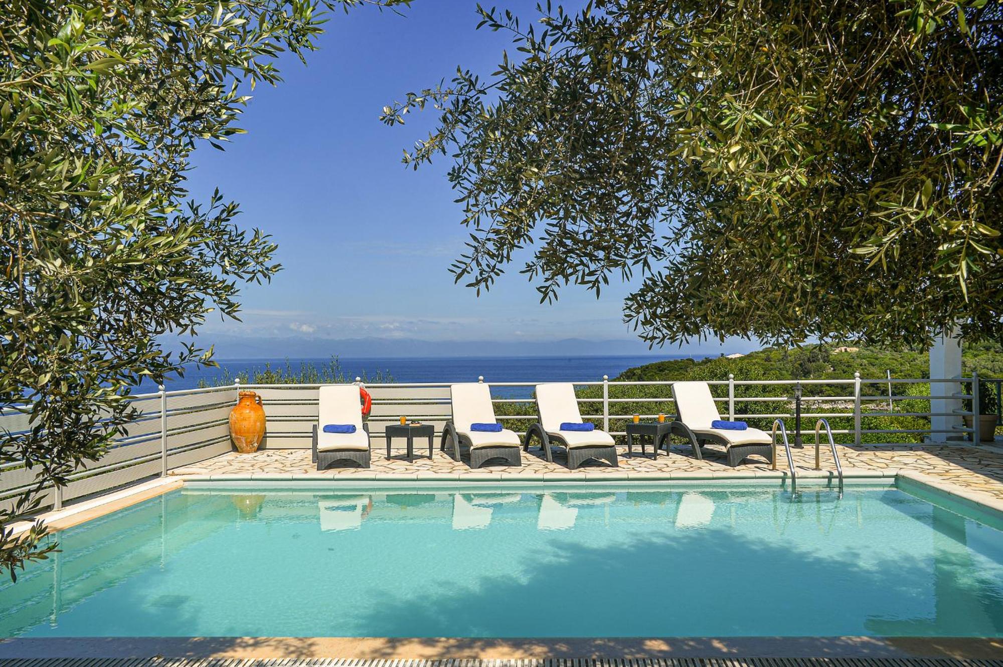 فيلا Lioniskari Seaviews - Paxoi'S Private Pool Oasis Porto Ozias المظهر الخارجي الصورة